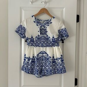 Blue and White Matching Set